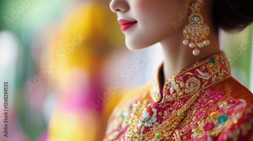 selective focus photo of indonesian traditional clothes with modern design known as kebaya