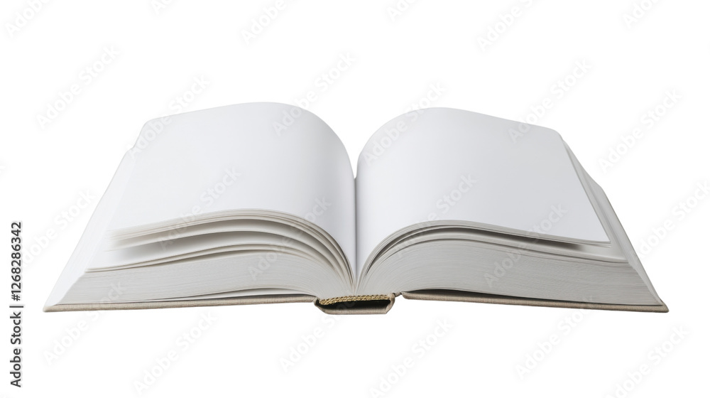 Open book showing blank pages on transparent background Open book showing blank pages on transparent background