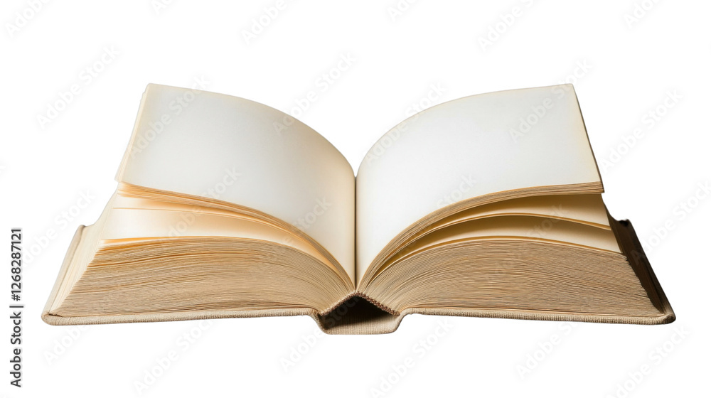 Open book with blank pages on transparent background Open book with blank pages on transparent background