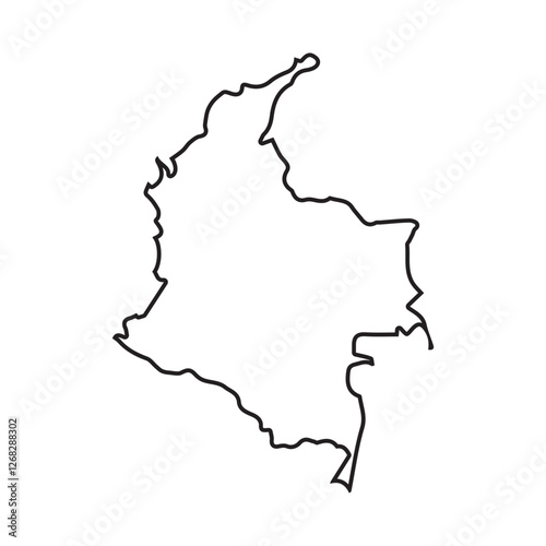 map of Colombia line icon