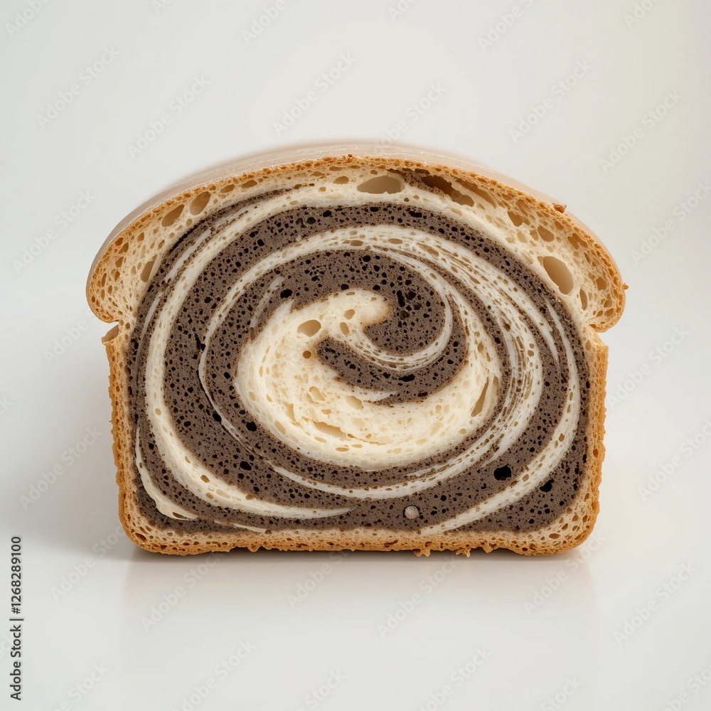 Fototapeta premium Swirled Marble Rye Bread Loaf Close up Bakery Food Photography