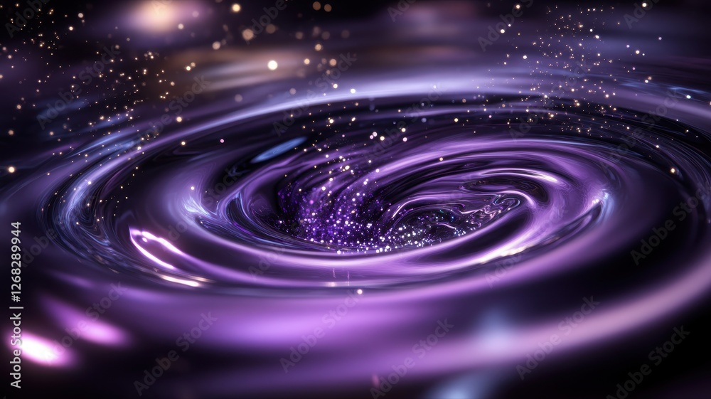 Abstract Cosmic Vortex with Glowing Particles in a Swirling Purple and Black Space-Themed Background Abstract Cosmic Vortex with Glowing Particles in a Swirling Purple and Black Space-Themed Background