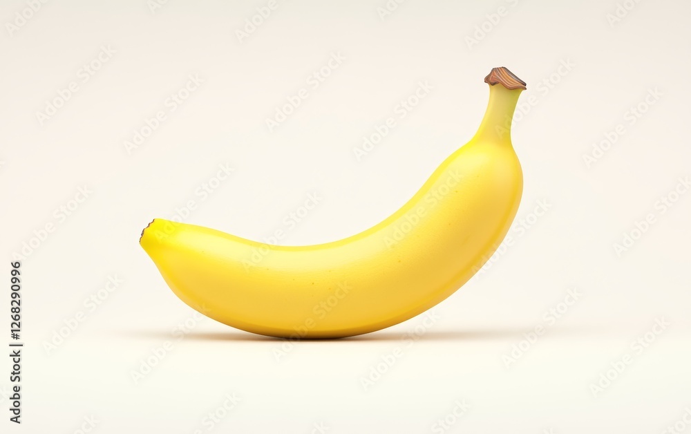 Isolated Yellow Banana on Light Background Isolated Yellow Banana on Light Background