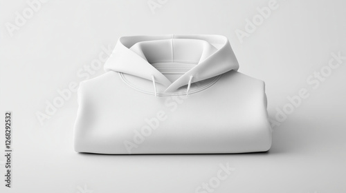 Folded White Hoodie Mockup on Minimalist Background – AI Generated Image