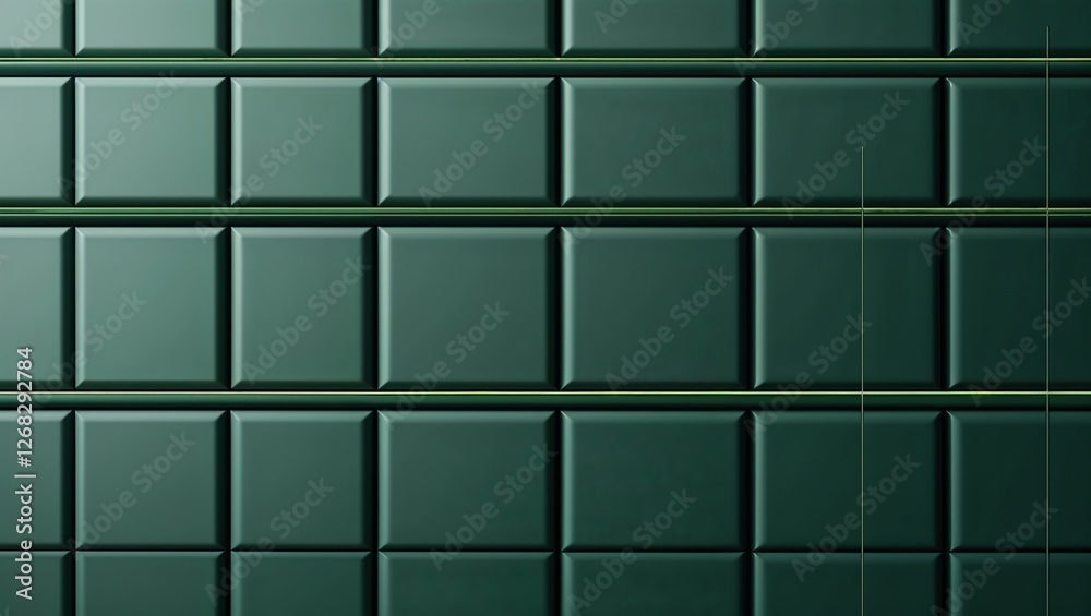 minimalist and modern style with a grid layout. It consists of a series of evenly spaced, dark green squares arranged in a three-by-three pattern