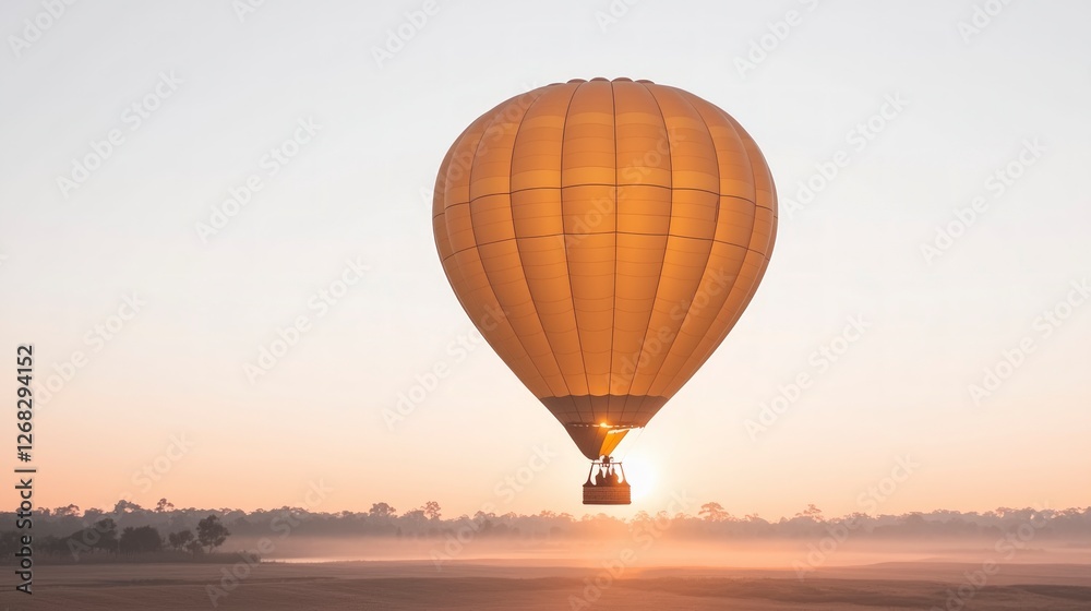Fototapeta premium Golden Hot Air Balloon Sunrise Flight Adventure Travel