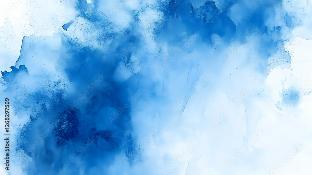 Fototapeta premium Abstract blue watercolor texture, artistic background, design element