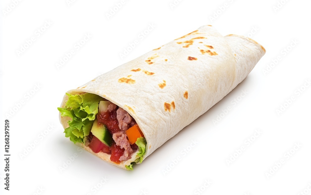 Fresh Veggie Wrap with Colorful Ingredients and Texture Fresh Veggie Wrap with Colorful Ingredients and Texture