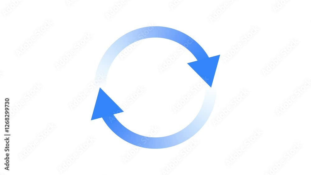 Loading arrow symbols spinning animation on a white background Loading arrow symbols spinning animation on a white background