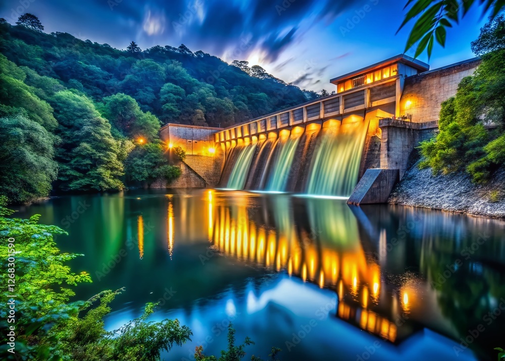 Obraz premium Sustainable Data Center Cooling: Hydroelectric Dam Energy Efficiency
