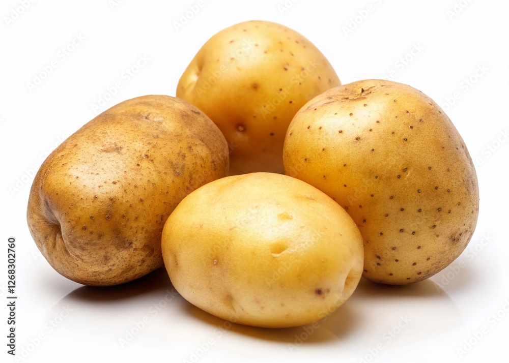 Three Potatoes Isolated on White Background - High-Resolution PNG Stock Photo Three Potatoes Isolated on White Background - High-Resolution PNG Stock Photo