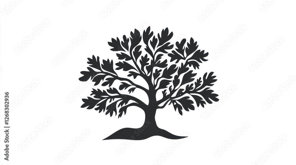 Fototapeta premium Silhouette of a tree, nature, peaceful background, design element