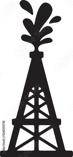 Illustration of an oil rig extracting crude oil