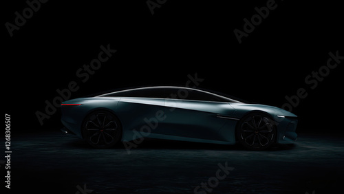 car on black background generative ai