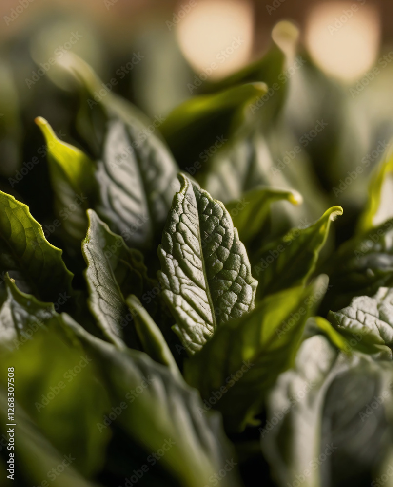The tea leaves are bathed in natural light, enhancing their color. The tea leaves are bathed in natural light, enhancing their color.