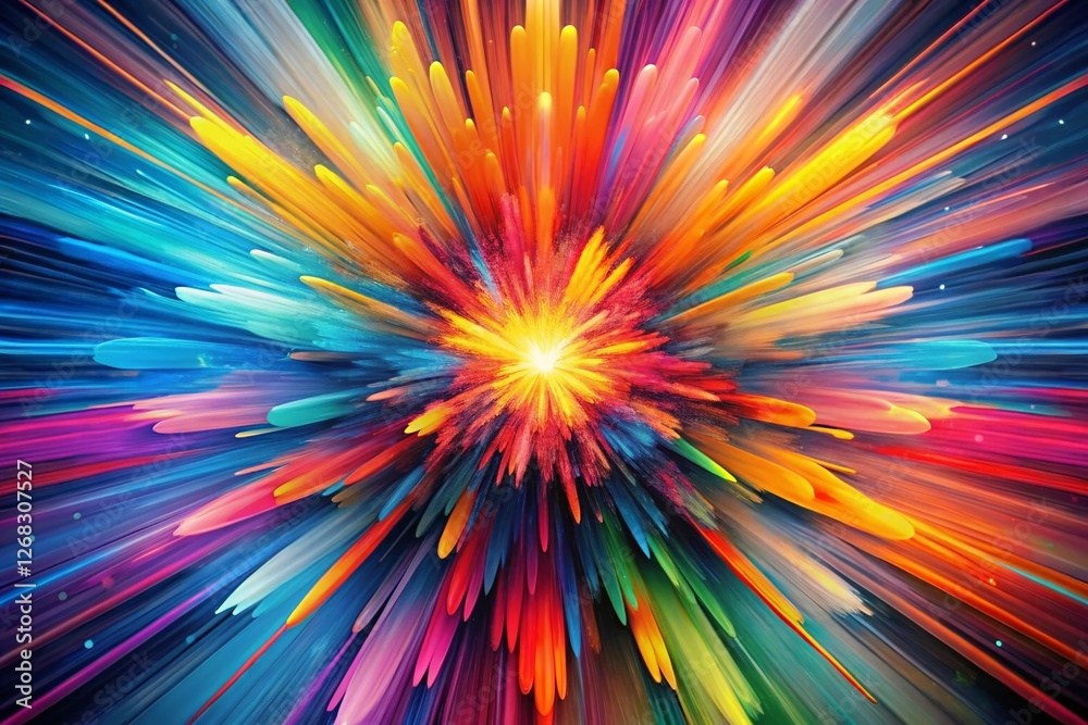 Fototapeta premium Vibrant Abstract Art: Exploding Colors & Shapes Background