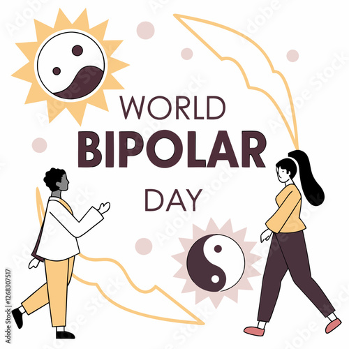 WORLD BIPOLAR DAY silhouette vector