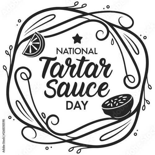 NATIONAL TARTAR SAUCE DAY silhouette vector