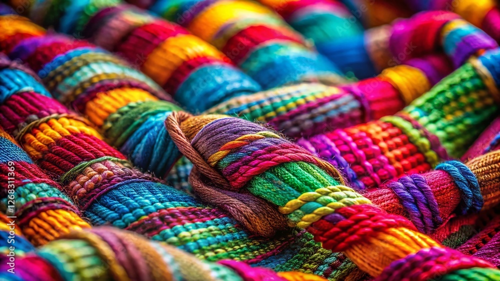 Vibrant Multicolor Fabric Texture Background - Close-up Detailed Shot Vibrant Multicolor Fabric Texture Background - Close-up Detailed Shot