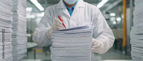 Document verification professional performing inspection verifying accuracy and compliance checking details for completeness ensuring regulatory standards are met in every document reviewed
