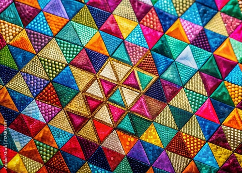 Vibrant Retro Geometric Mosaic Banner Background for Text