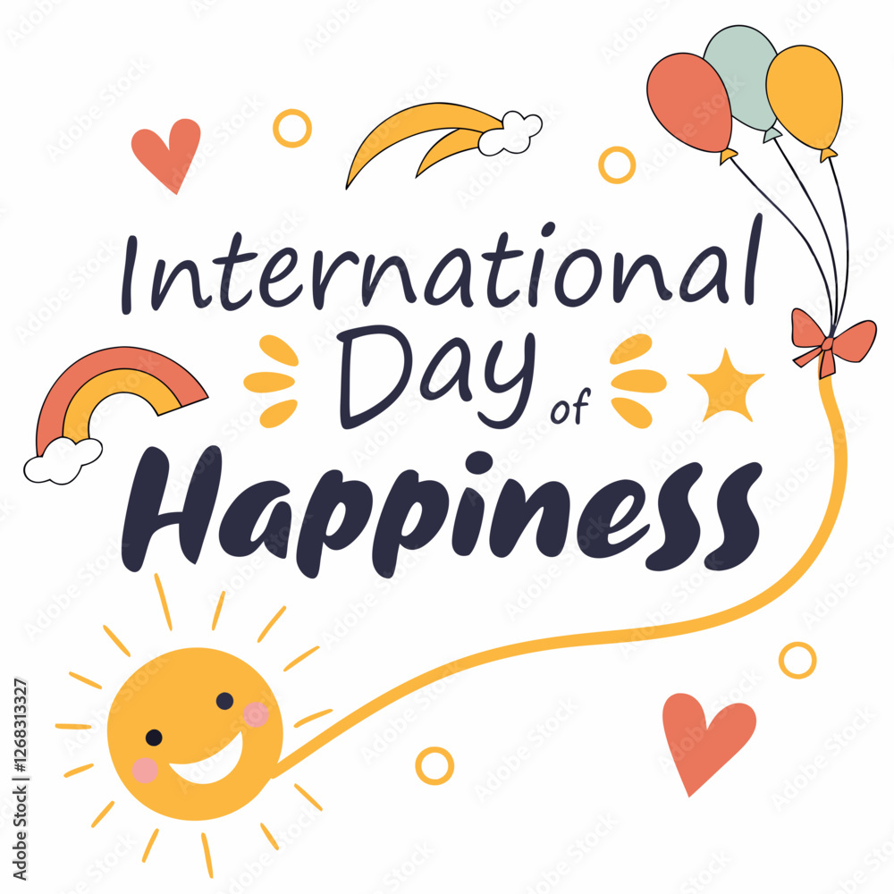 INTERNATIONAL DAY OF HAPPINESS silhouette vector INTERNATIONAL DAY OF HAPPINESS silhouette vector