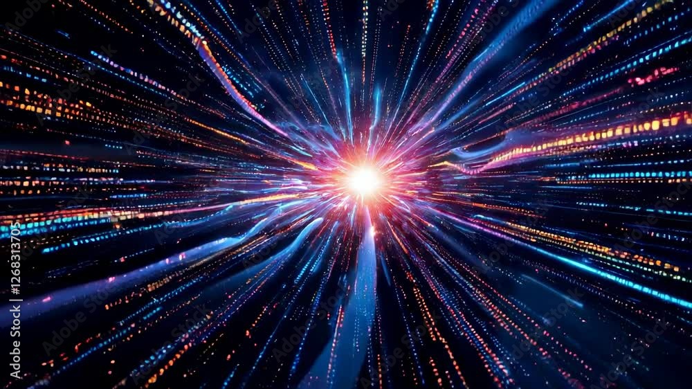 A Vivid Burst of Light and Color Representing Cosmic Energy A Vivid Burst of Light and Color Representing Cosmic Energy