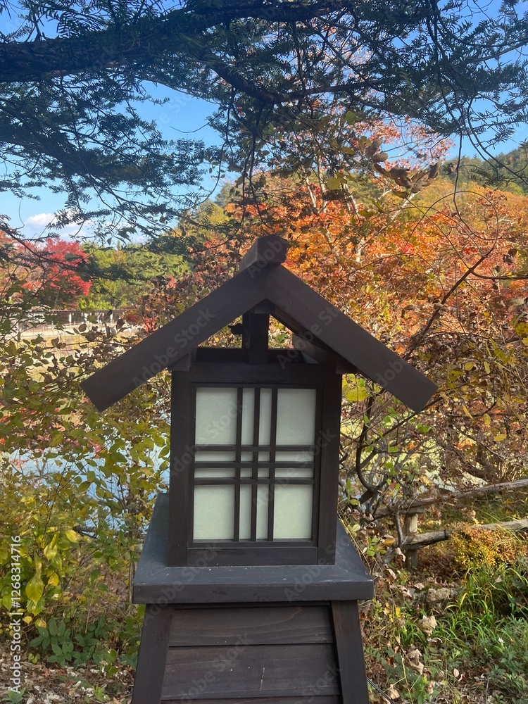 japanese lamp in fall japanese lamp in fall
