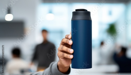 Hand holding a tumbler