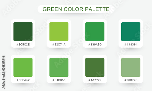 Vector Green Color Palette Collection