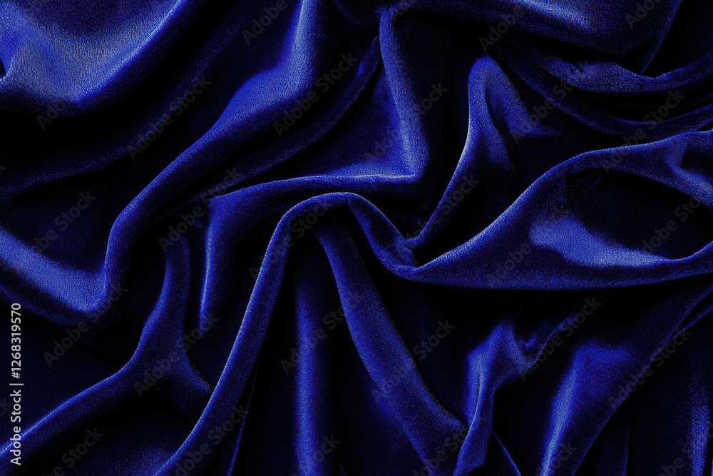 Fototapeta premium Elegant Deep Blue Velvet Fabric Texture Background for Design Projects