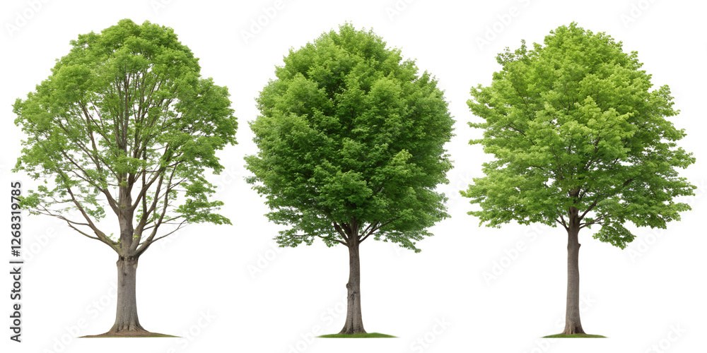 Fototapeta premium Real Beech Tree on White Background for Nature and Forest Designs, PNG Transparent