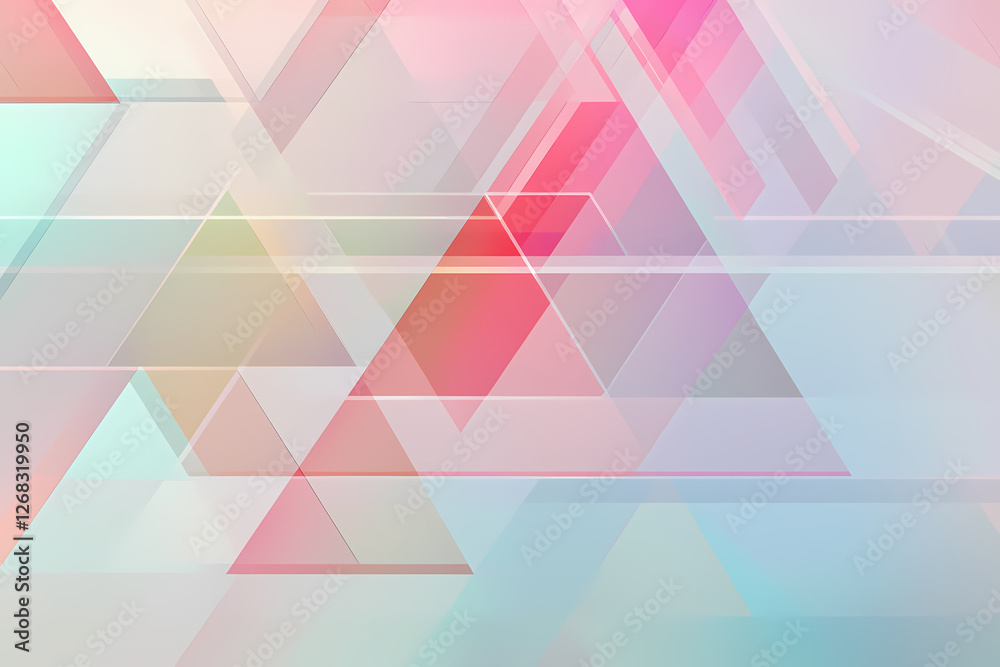 Fototapeta premium Vibrant digital artwork of overlapping triangles in various colors, sizes, and opacities creating an abstract and dynamic background design.