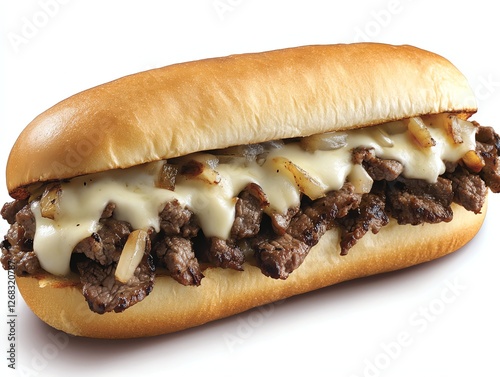 Delicious Philly Cheesesteak Sub with Melted Cheese and Onions