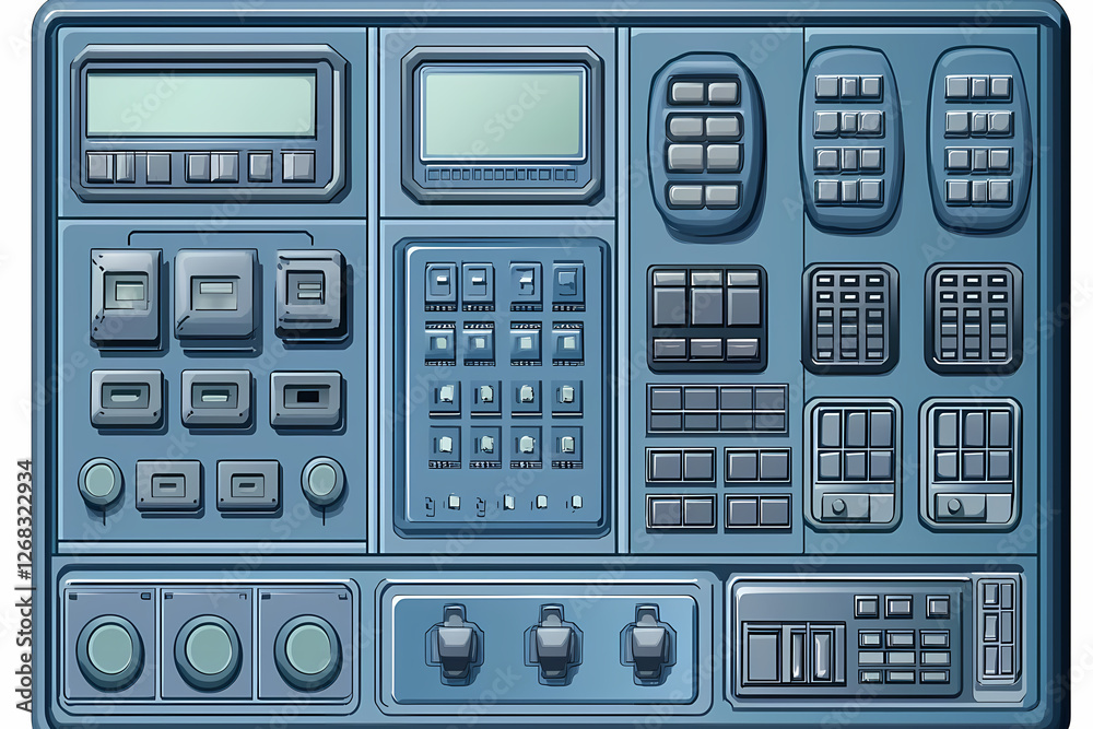 An intricate vector illustration of a blue circuit board with futuristic digital tech elements. An intricate vector illustration of a blue circuit board with futuristic digital tech elements.