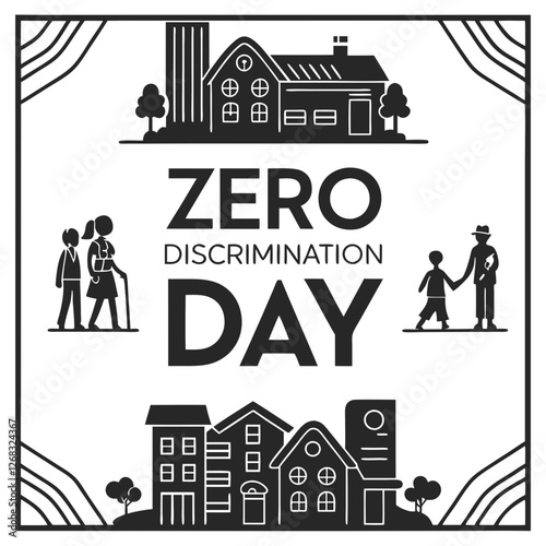ZERO DISCRIMINATION DAY silhouette vector