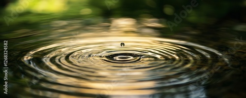 Wallpaper Mural Water drop impact, ripples, nature backdrop, calm Torontodigital.ca
