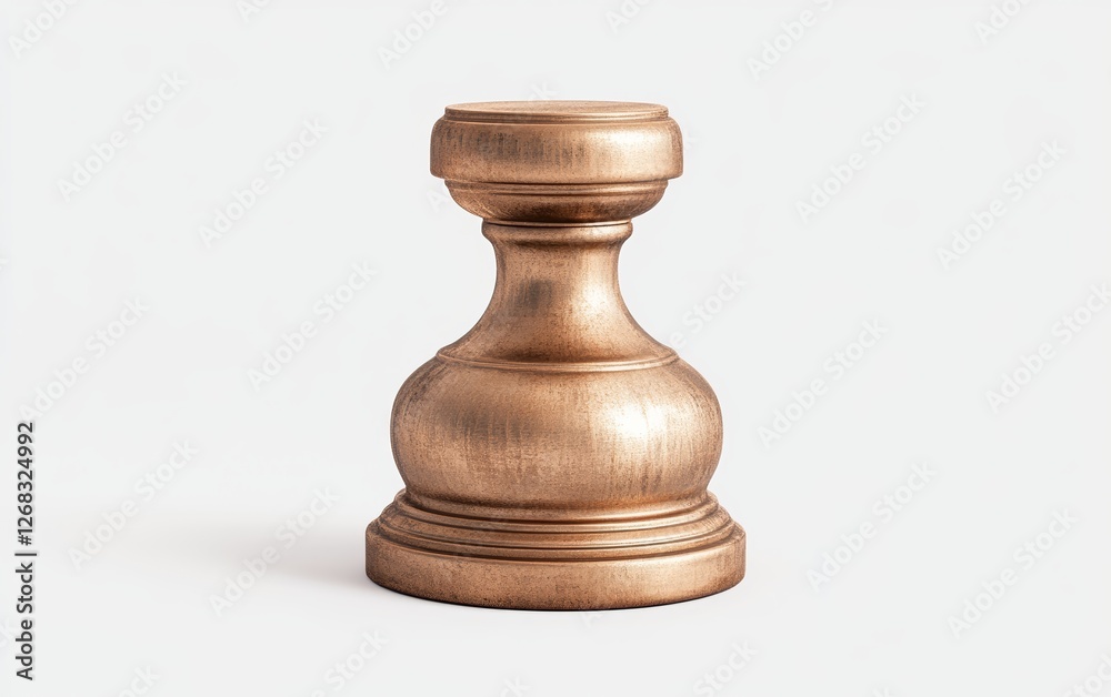 Elegant Bronze Decorative Object on White Background