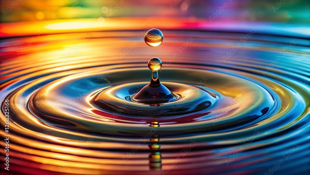 Water Drop Impact: Perfect Circles on Still Water Surface - High-Resolution Stock Photo Water Drop Impact: Perfect Circles on Still Water Surface - High-Resolution Stock Photo