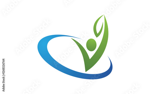 Human character Healthy logo sign illustration vector design