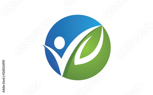 Human character Healthy logo sign illustration vector design