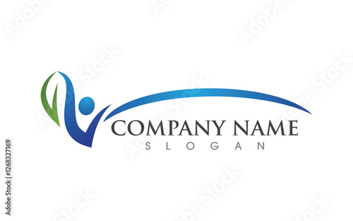 Human character Healthy logo sign illustration vector design