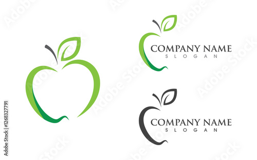 Healthy apple Nutrition vector design icon illustration