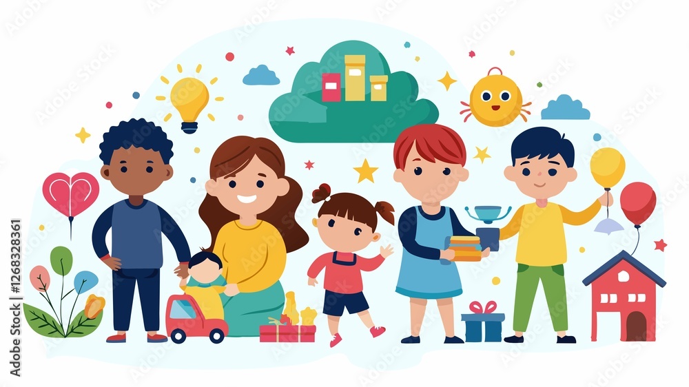A specialized childcare service concept focusing on a specific age group, such as infants, toddlers, or preschoolers, offering tailored programs and activities designed to meet the unique development A specialized childcare service concept focusing on a specific age group, such as infants, toddlers, or preschoolers, offering tailored programs and activities designed to meet the unique development
