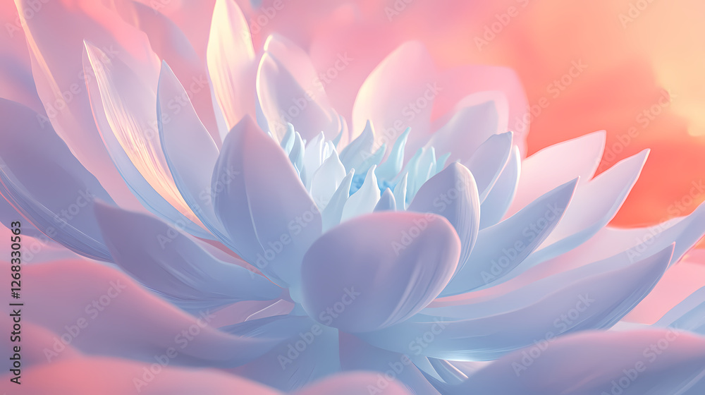 Blue Lotus in Soft Bloom: A Serene Harmony of Colors Blue Lotus in Soft Bloom: A Serene Harmony of Colors