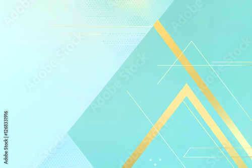 A minimalist abstract triangle background in shades of blue and green, with a central point emitting a soft glow.