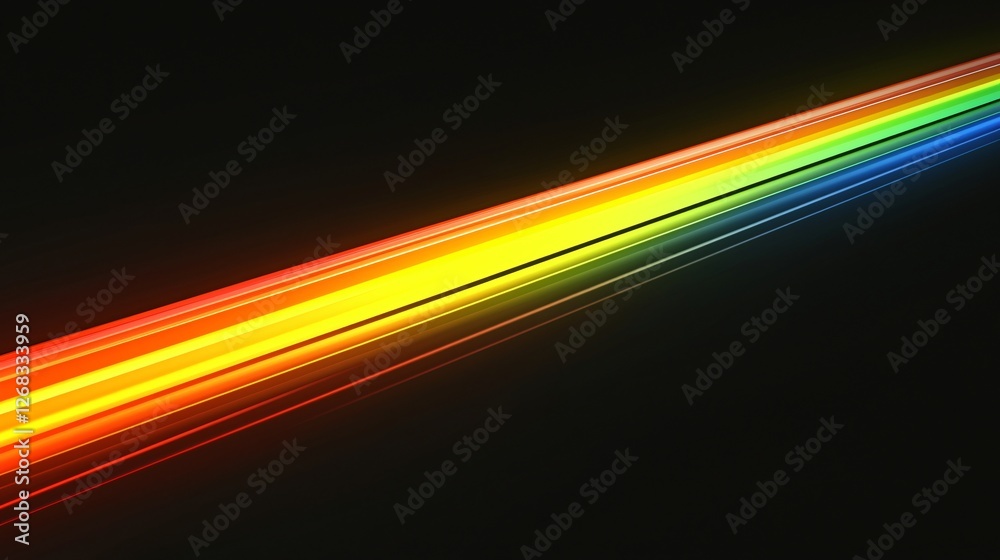 Diagonal rainbow light streak, dark background, abstract design, website banner Diagonal rainbow light streak, dark background, abstract design, website banner