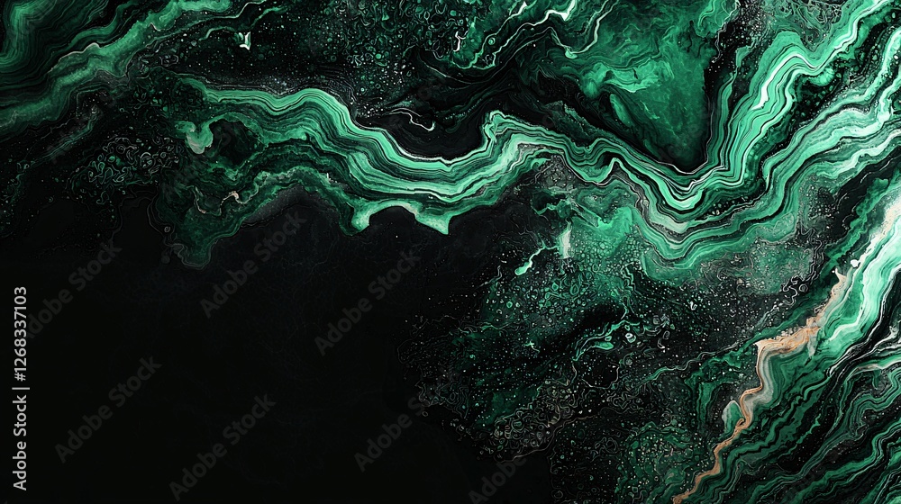 Emerald Green Acrylic Pour Painting Emerald Green Acrylic Pour Painting