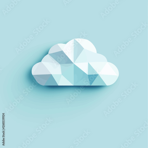 Geometric cloud on blue background, abstract data or concept visualization