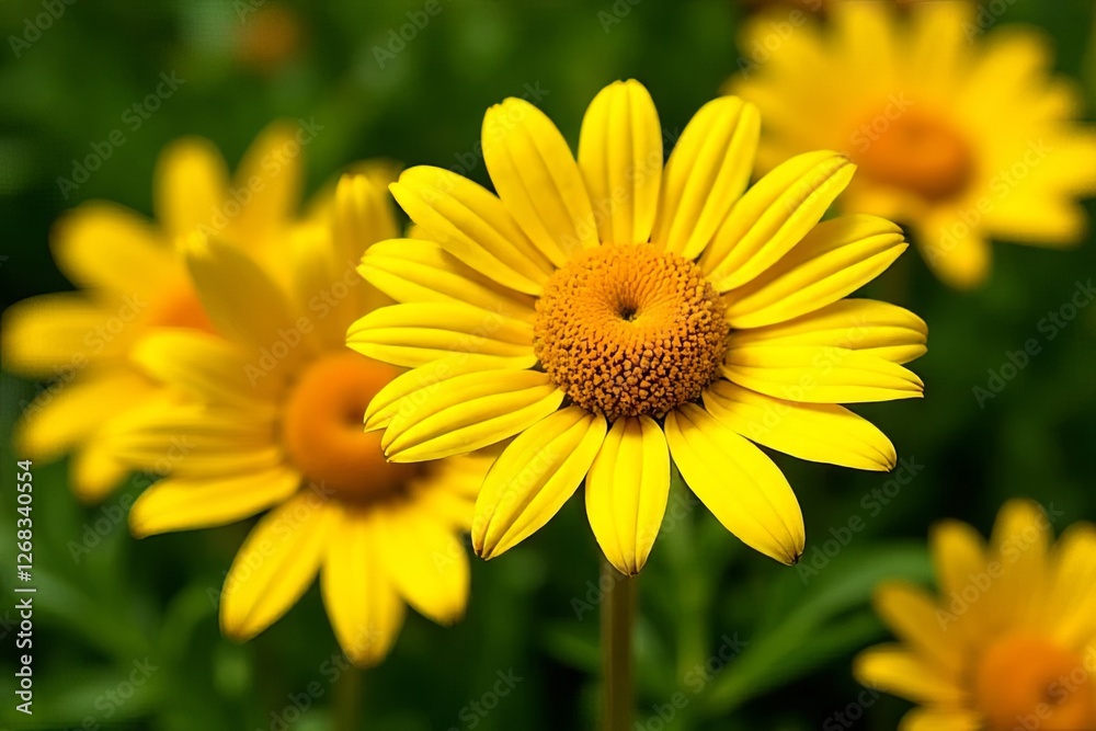 Close-up of vibrant yellow flowers in a garden setting Close-up of vibrant yellow flowers in a garden setting